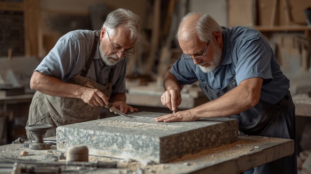 Local monument makers crafting granite grave markers