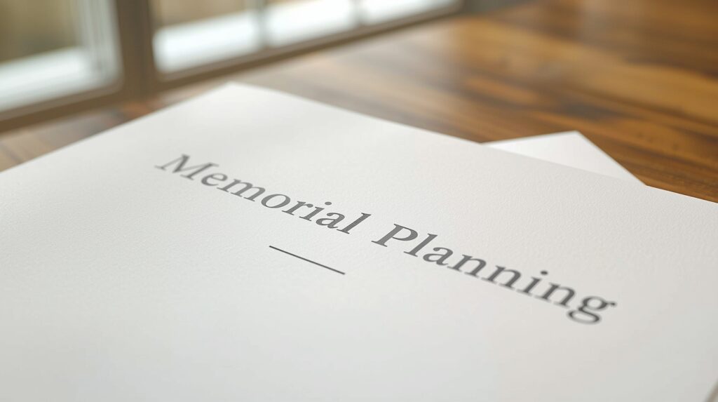 Memorial planning documents symbolizing clear communication of final wishes