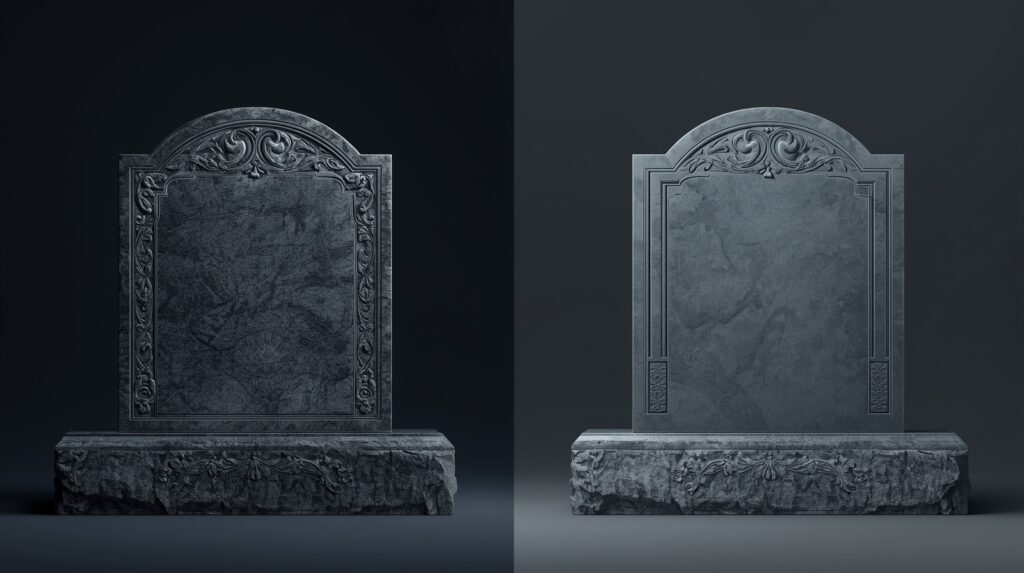 Comparison of cemetery-sold and online-sold grave markers
