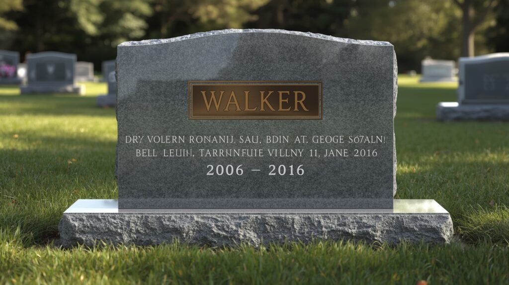 Headstone design featuring text and symbols subject to copyright rules